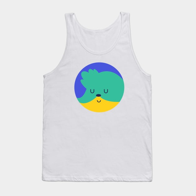 Cute Green Dog Tank Top by Enaholf